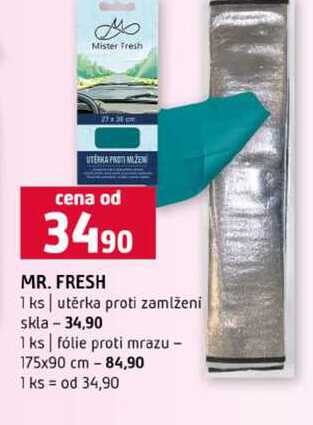 MR. FRESH 1 ks utěrka proti zamlženi skla 1 ks fólie proti mrazu 175x90 cm