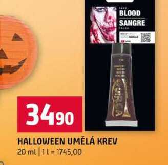 HALLOWEEN UMĚLÁ KREV 20 ml