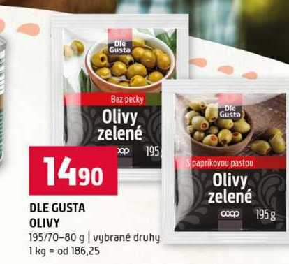 DLE GUSTA OLIVY 195/70-80 g vybrané druhy