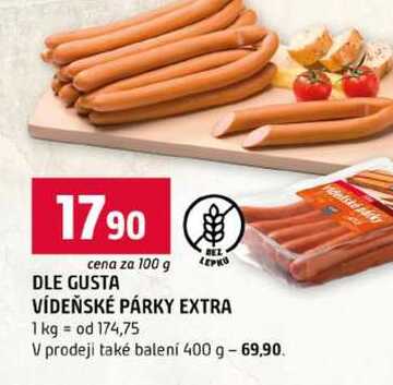 DLE GUSTA BEL VÍDEŇSKÉ PÁRKY EXTRA 1 kg 