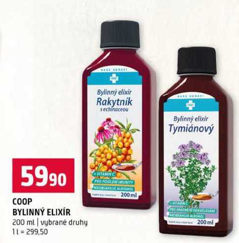 COOP BYLINNÝ ELIXÍR 200 ml vybrané druhy 