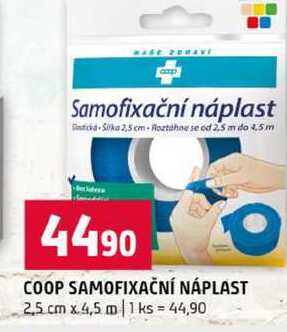 COOP SAMOFIXAČNÍ NÁPLAST 2,5 cm x 4,5 m Terno