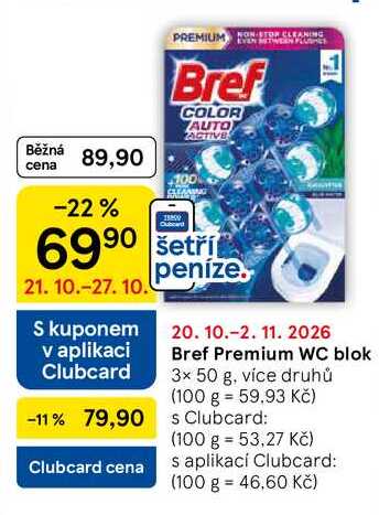 Bref Premium WC blok, 3x 50 g Tesco