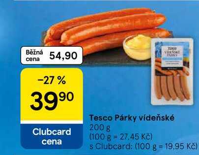 Tesco Párky vídeňské, 200 g
