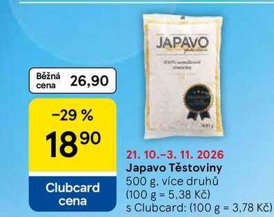 Japavo těstoviny, 500 g, více druhů