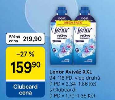 Lenor Aviváž XXL ,94-118 PD, více druhů Tesco