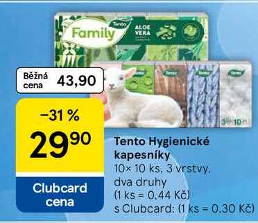 Tento Hygienické kapesníky, 10x 10 ks. 3 vrstvy. dva druhy