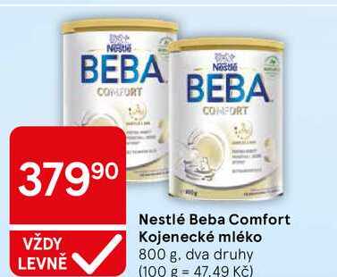 Nestlé Beba Comfort Kojenecké mléko, 800 g Tesco