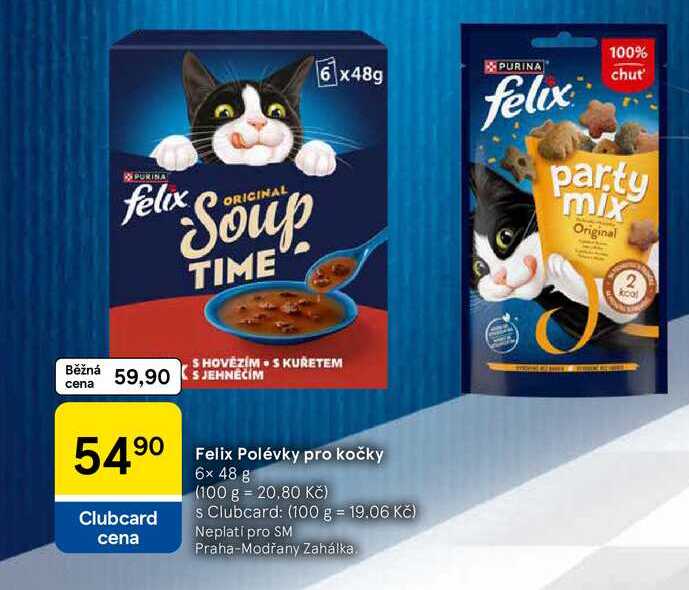 Felix Polévky pro kočky, 6x 48 g