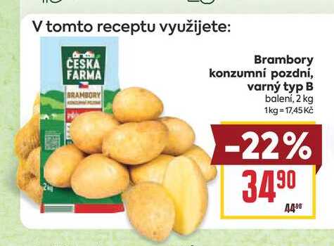 Brambory konzumní pozdní, varný typ B balení, 2 kg 