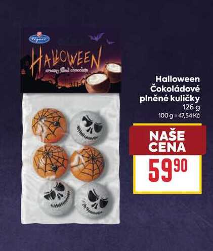 Halloween Čokoládové plněné kuličky 126 g