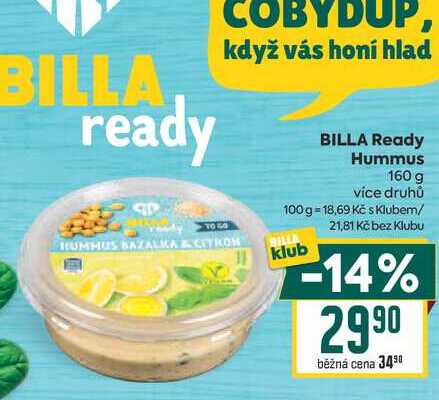 BILLA Ready Hummus 160 g