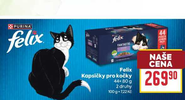 Felix Kapsičky pro kočky 44× 80 g
