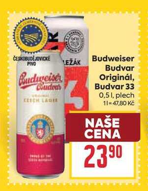 Budweiser Budvar Originál, Budvar 33 0,51, plech
