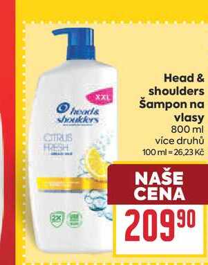 Head & shoulders Šampon na vlasy 800 ml BILLA