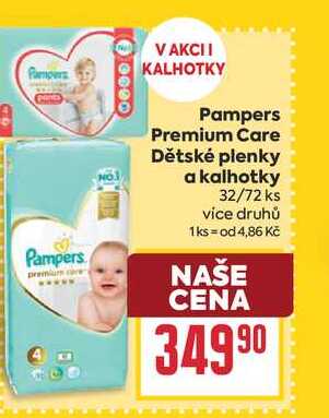 Pampers Premium Care Dětské plenky a kalhotky 32/72 ks BILLA