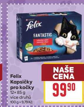 Felix Kapsičky pro kočky 12× 85 g