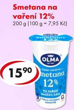 Smetana na vaření 12%, 200 g