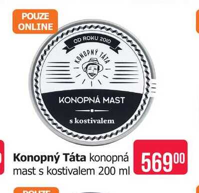 Konopný Táta konopná mast s kostivalem 200 ml Teta drogerie