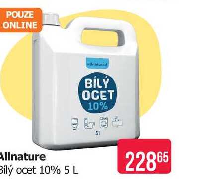 Allnature Bílý ocet 10% 5 L Teta drogerie