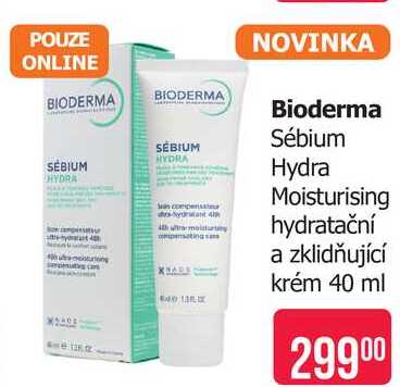 Bioderma Sébium Hydra Moisturising hydratační a zklidňující krém 40 ml Teta drogerie