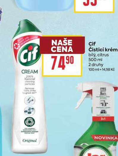 Cif Čisticí krém bilý, citrus 500 ml BILLA