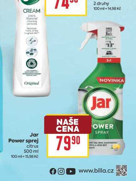 Jar Power sprej citrus 500 ml BILLA
