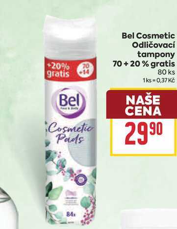 Bel Cosmetic Odličovací tampony 70+20% gratis 80 ks BILLA