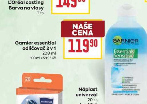 Garnier essential odličovač 2 v 1 200 ml