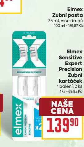 Elmex Sensitive Expert Precision Zubní kartáček 1 balení, 2 ks BILLA