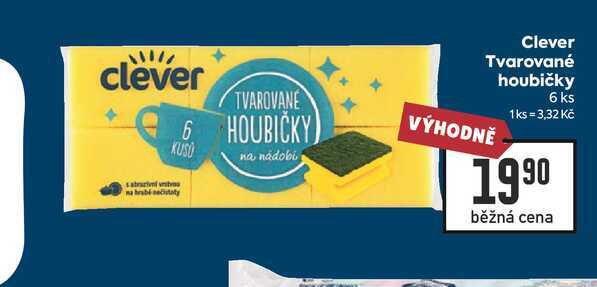 Clever Tvarované houbičky 6 ks BILLA