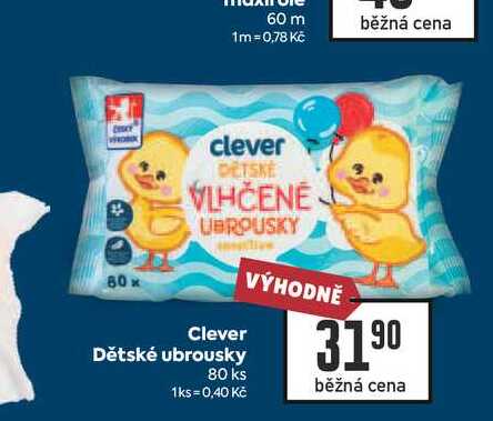 Clever Dětské ubrousky 80 ks BILLA