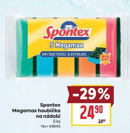 Spontex Megamax houbička na nádobí 5 ks BILLA