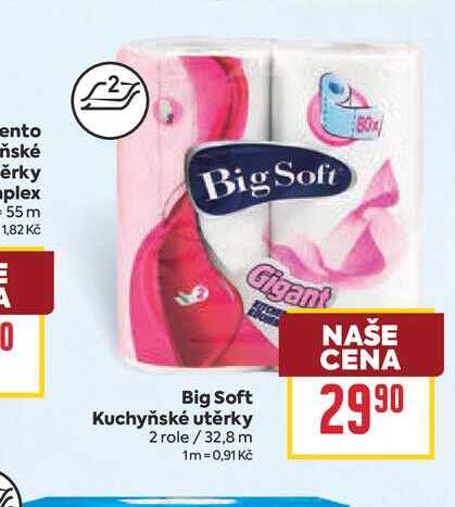 Big Soft Kuchyňské utěrky 2 role BILLA