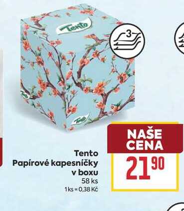 Tento Papírové kapesníčky v boxu 58 ks