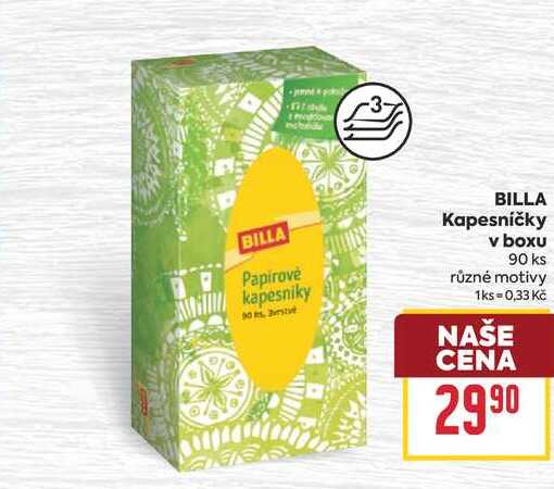 BILLA Kapesničky v boxu 90 ks BILLA
