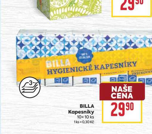 BILLA Kapesníky 10x10 ks BILLA