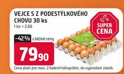 VEJCE Z PODESTÝLKOVÉHO CHOVU 30 ks vel. S