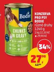 KONZERVA PRO PSY BODIE různé druhy, 1240 g