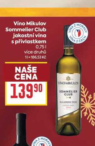 Vino Mikulov Sommelier Club jakostní vína s přívlastkem 0,75l