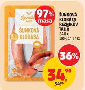 ŠUNKOVÁ KLOBÁSA ŘEZNÍKŮV TALÍŘ, 240 g 
