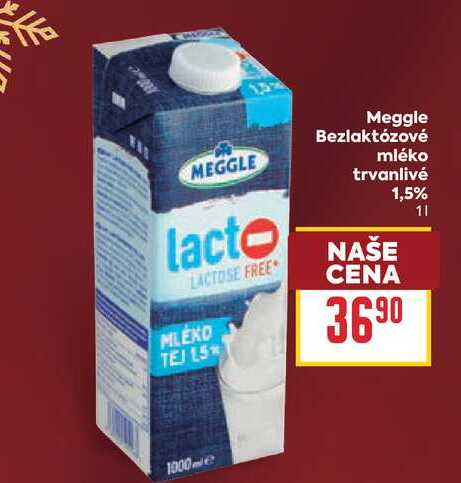 Meggle Bezlaktózové mléko trvanlivé 1,5% 1l