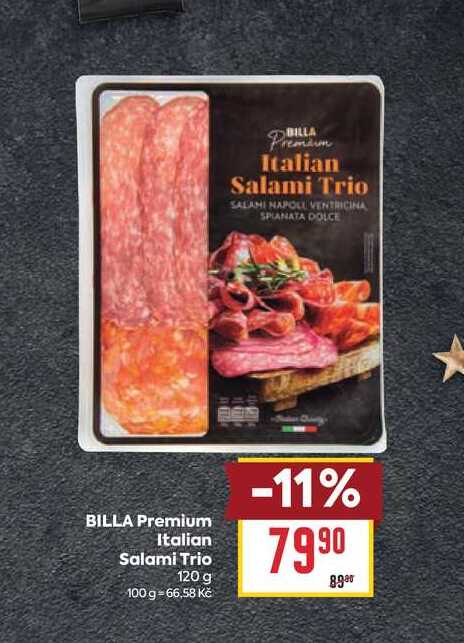 BILLA Premium Italian Salami Trio 120 g