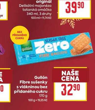 Gullón Fibre sušenky s vlákninou bez přidaného cukru 170 g