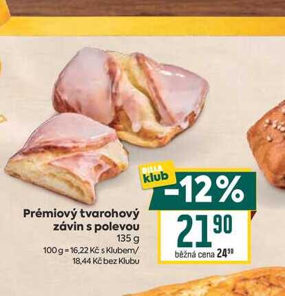 Prémiový tvarohový závin s polevou 135 g