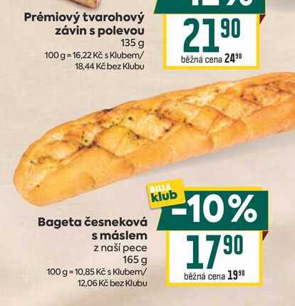 Bageta česneková s máslem z naší pece 165 g 