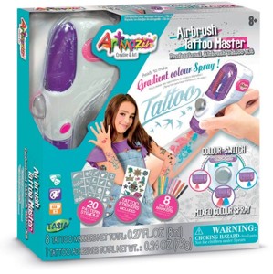 Airbrush tetovací studio s příslušenstvím 20 šablon Bambule