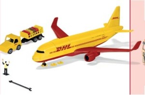 SIKU Super - DHL nákladní letadlo s příslušenstvím Bambule