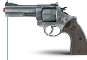 Policejní revolver Gold collection stříbrný Bambule
