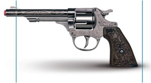Kovbojský revolver stříbrný Bambule